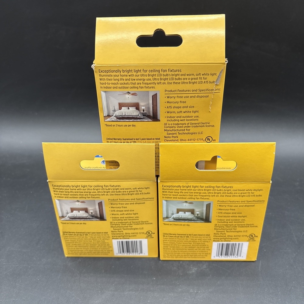 (6 Bulbs)Ultra Bright 100w LED 8w Bulbs A15 Candelabra Base Ceiling Fan Daylight - Picture 3 of 5